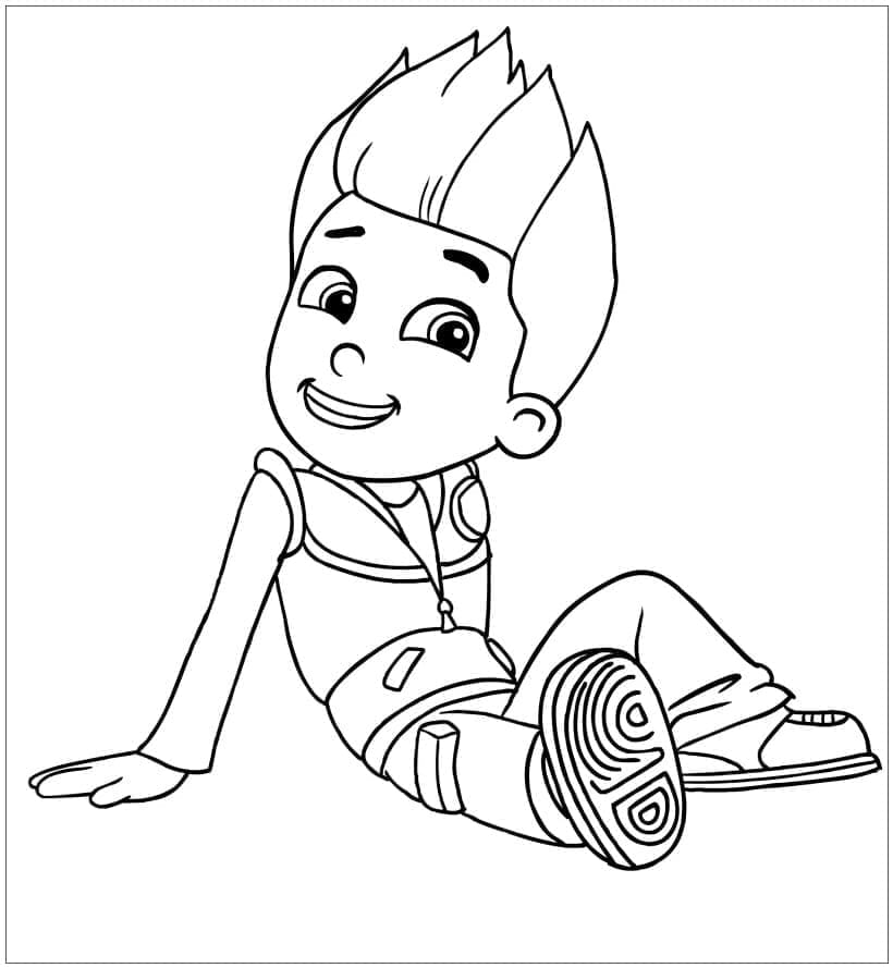 Desenho de Ryder Patrulhá Canina para Colorir