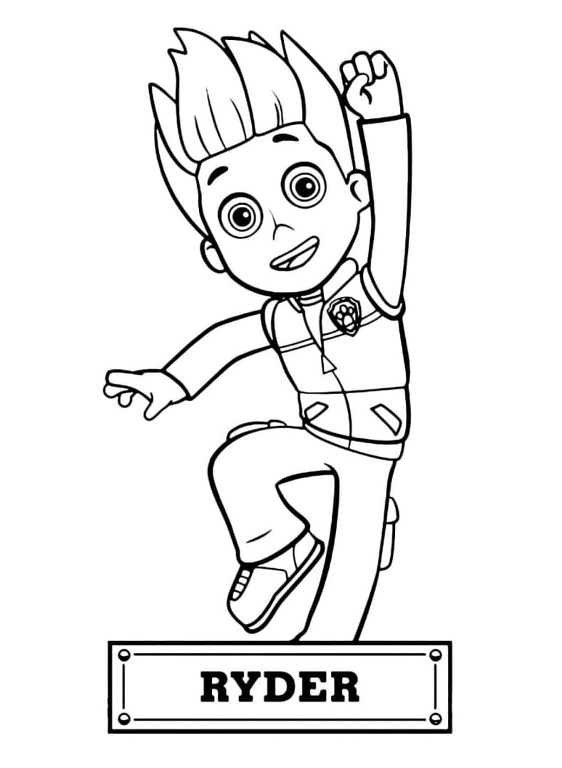 Desenho Ryder de Patrulhá Canina para Colorir