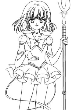 Desenho de Sailor Saturn para Imprimir Imprimível