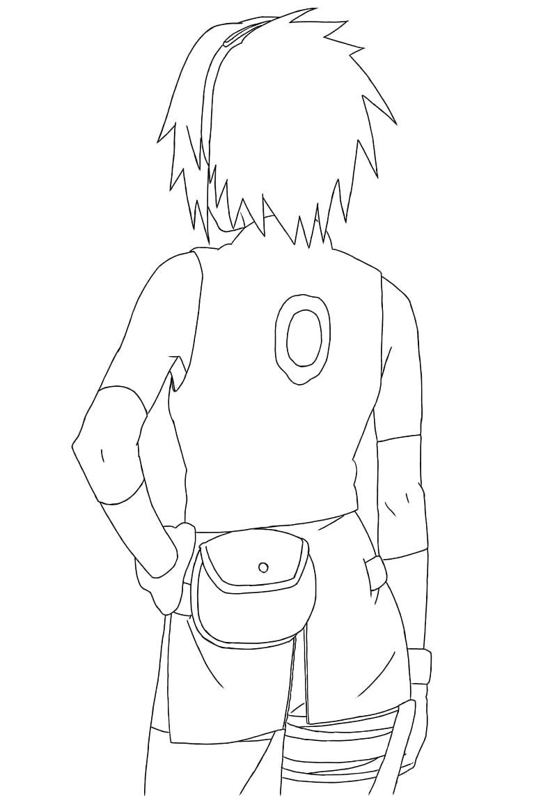 Desenho de Sakura de Naruto Shippuden para Colorir