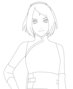 Desenho fácil de Sakura Haruno para Pintar em Pdf