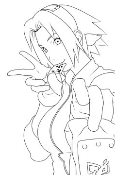 Desenho Imprimível da Sakura Haruno para Baixar e Pintar