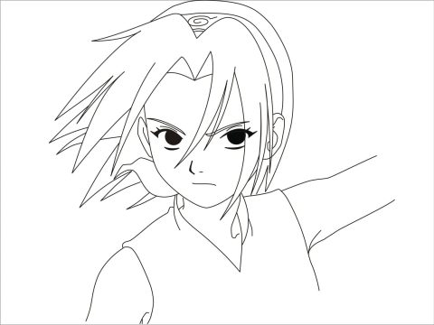 Download Desenho de Sakura Haruno para Colorir grátis com Giz de Cera