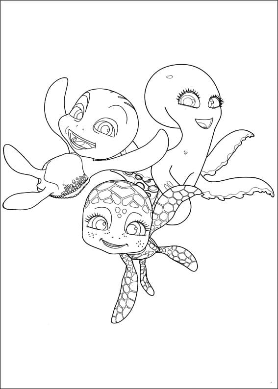 Desenho de Sammy e Amigos para Colorir