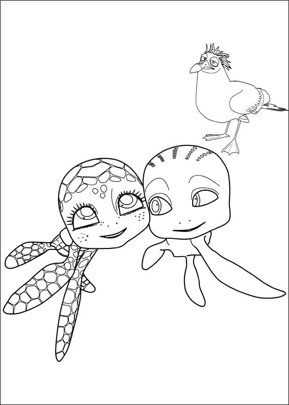 Desenho de Shelly e Sammy para Colorir