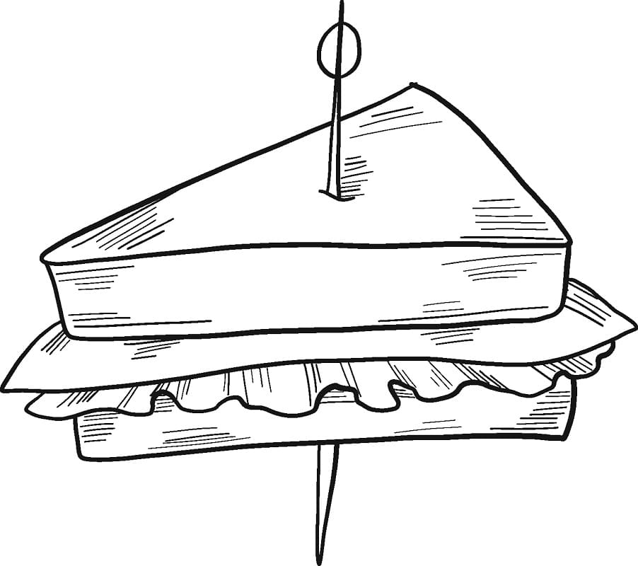 Desenho de Sanduíche Download Pdf para Colorir
