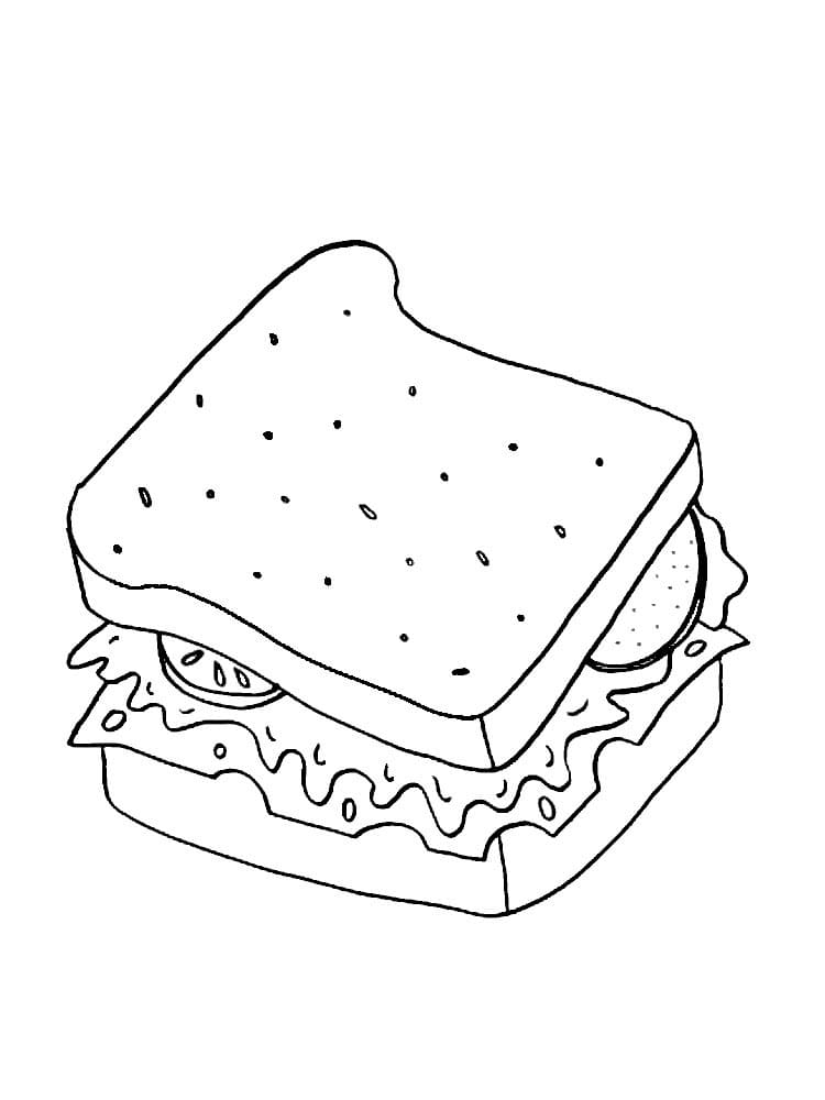 Desenho de Sanduíche Download Pdf para Imprimir