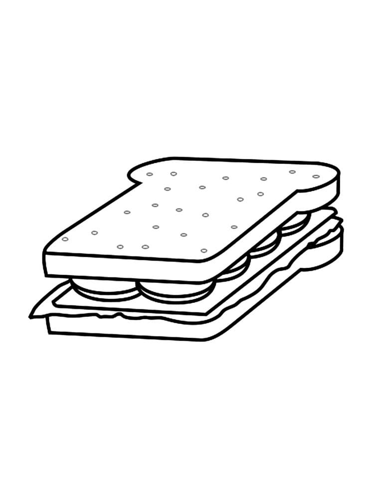 Desenho de Sanduíche Grátis Download para Colorir