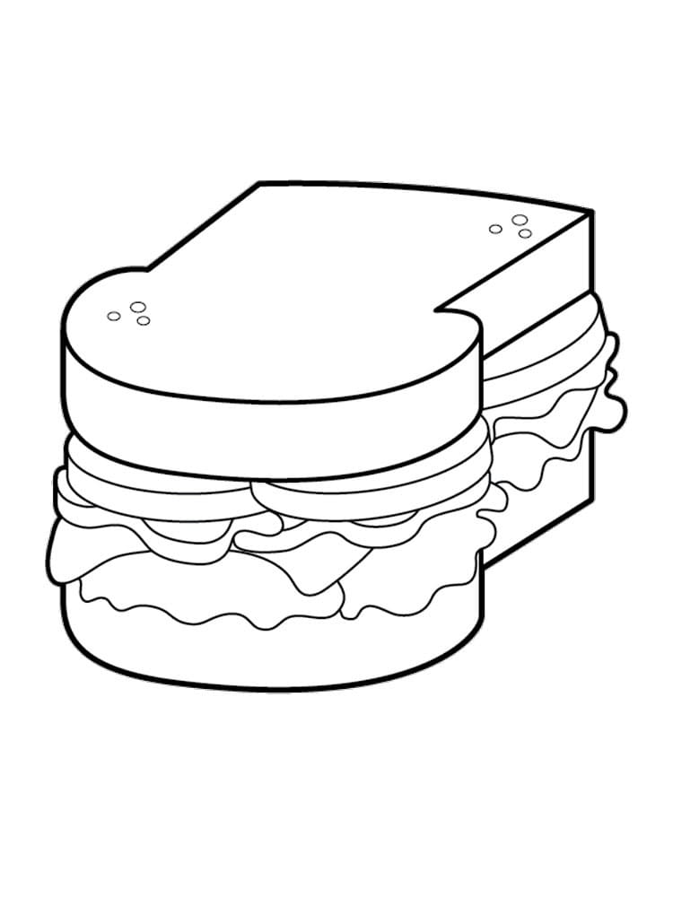 Desenho de Sanduíche Grátis para Colorir