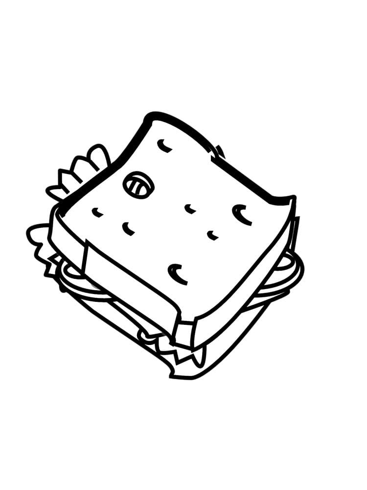Desenho de Sanduíche Grátis para Imprimir e Colorir