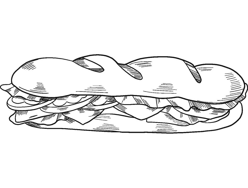 Desenho de Sanduíche Grátis Pdf para Colorir