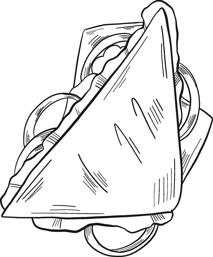 Desenho de Sanduíche Imprimivel para Colorir