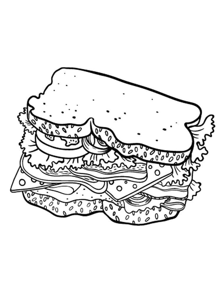 Desenho de Sanduíche Imprimivel Pdf para Imprimir