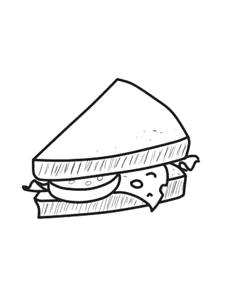 Desenho de Sanduíche para Colorir Download Pdf