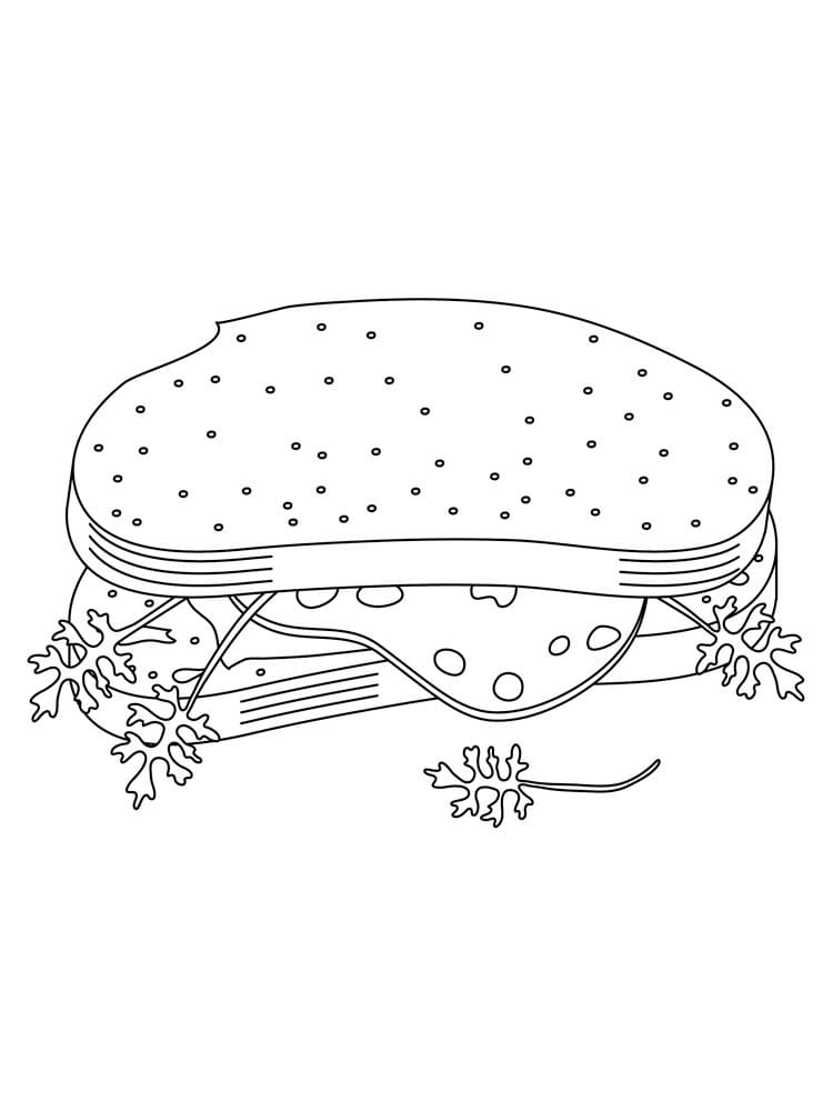Desenho de Sanduíche para Colorir Pdf Imprimivel