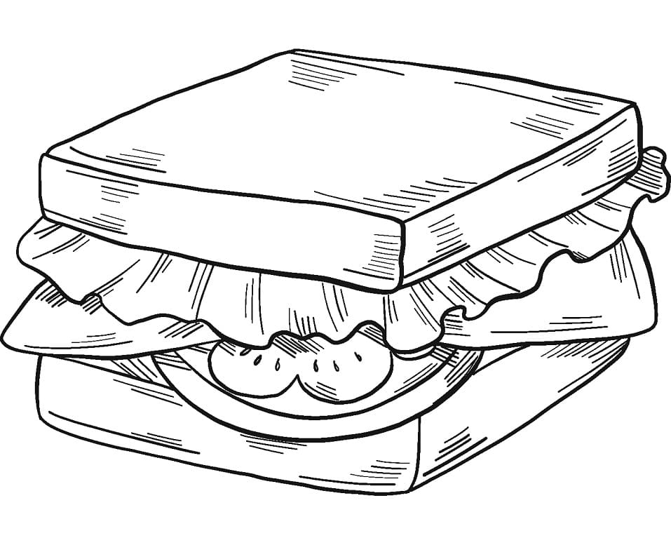 Desenho de Sanduíche para Imprimir Download