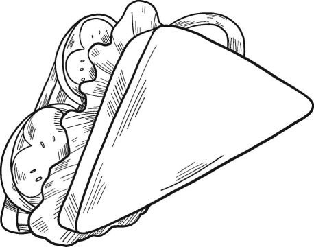 Desenho de sanduíche para Imprimir Pdf grátis