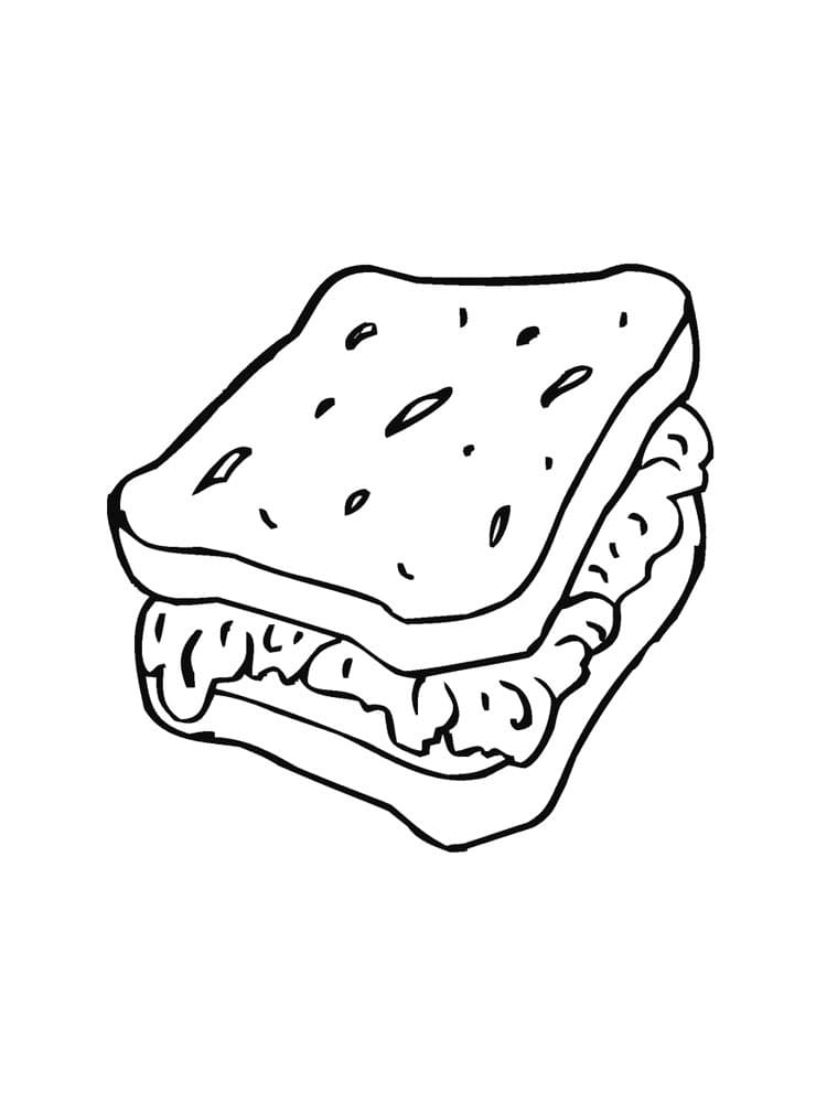 Desenho de Sanduíche Pdf Imprimivel para Colorir
