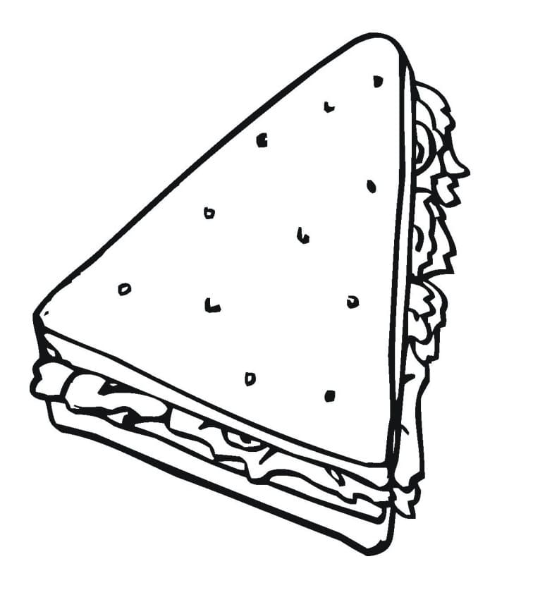 Desenho de Sanduíche Pdf para Imprimir e Colorir