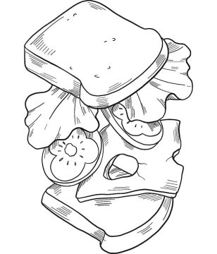 Desenho de sanduíche Pdf para Imprimir grátis