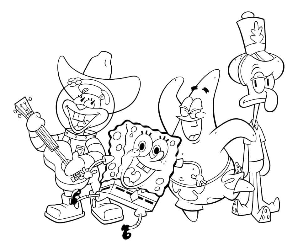 Desenho de Bob Esponja Sandy Bochechas para Colorir