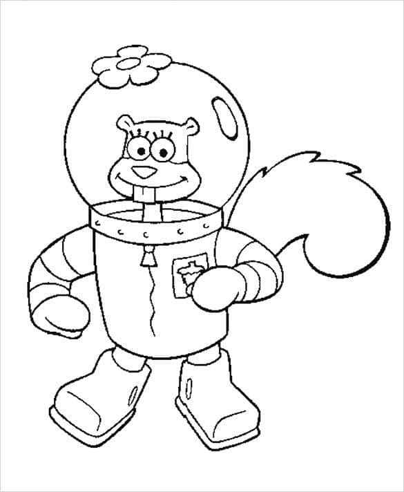 Desenho de Sandy Bochechas Adorável para Colorir