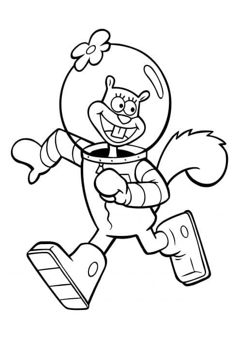 Desenho de Sandy Bochechas Brincalhona para Colorir