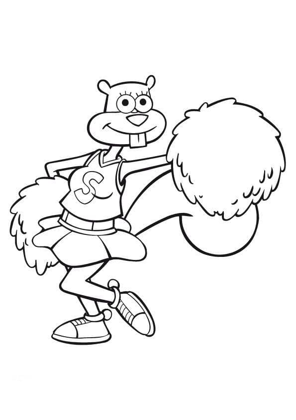 Desenho de Sandy Bochechas Feliz para Colorir