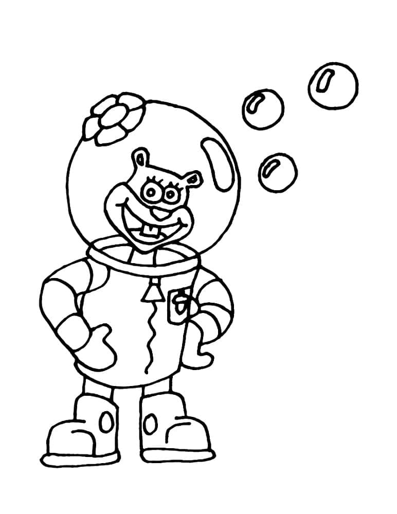 Desenho de Sandy Bochechas Fofa para Colorir