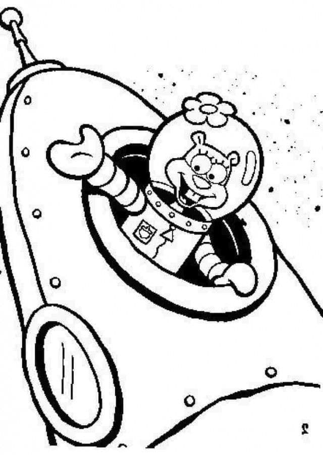 Desenho de Sandy Bochechas Grátis para Crianças para Colorir