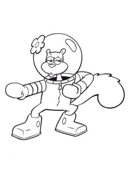 Desenho de Sandy Bochechas Kung Fu para Colorir