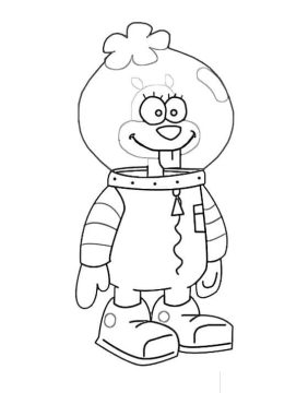 Desenho de Sandy Bochechas Sorridente para Colorir