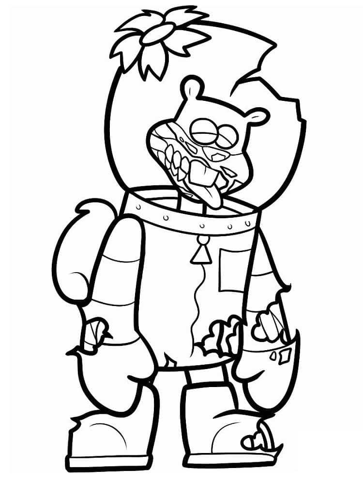 Desenho de Sandy Bochechas Zumbi para Colorir