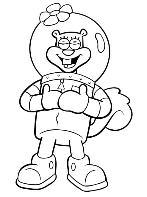 Desenho de Sandy Bochechas Muito Fofa para Colorir