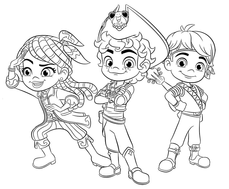 Desenho de Personagens de Santiago dos Marés para Colorir