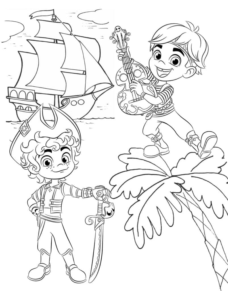 Desenho de Santiago e Tomás Montês de Santiago dos Marés para Colorir