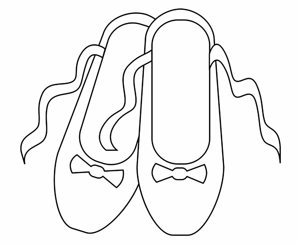 Desenho de Sapatilha de Bailarina Download para Imprimir e Colorir
