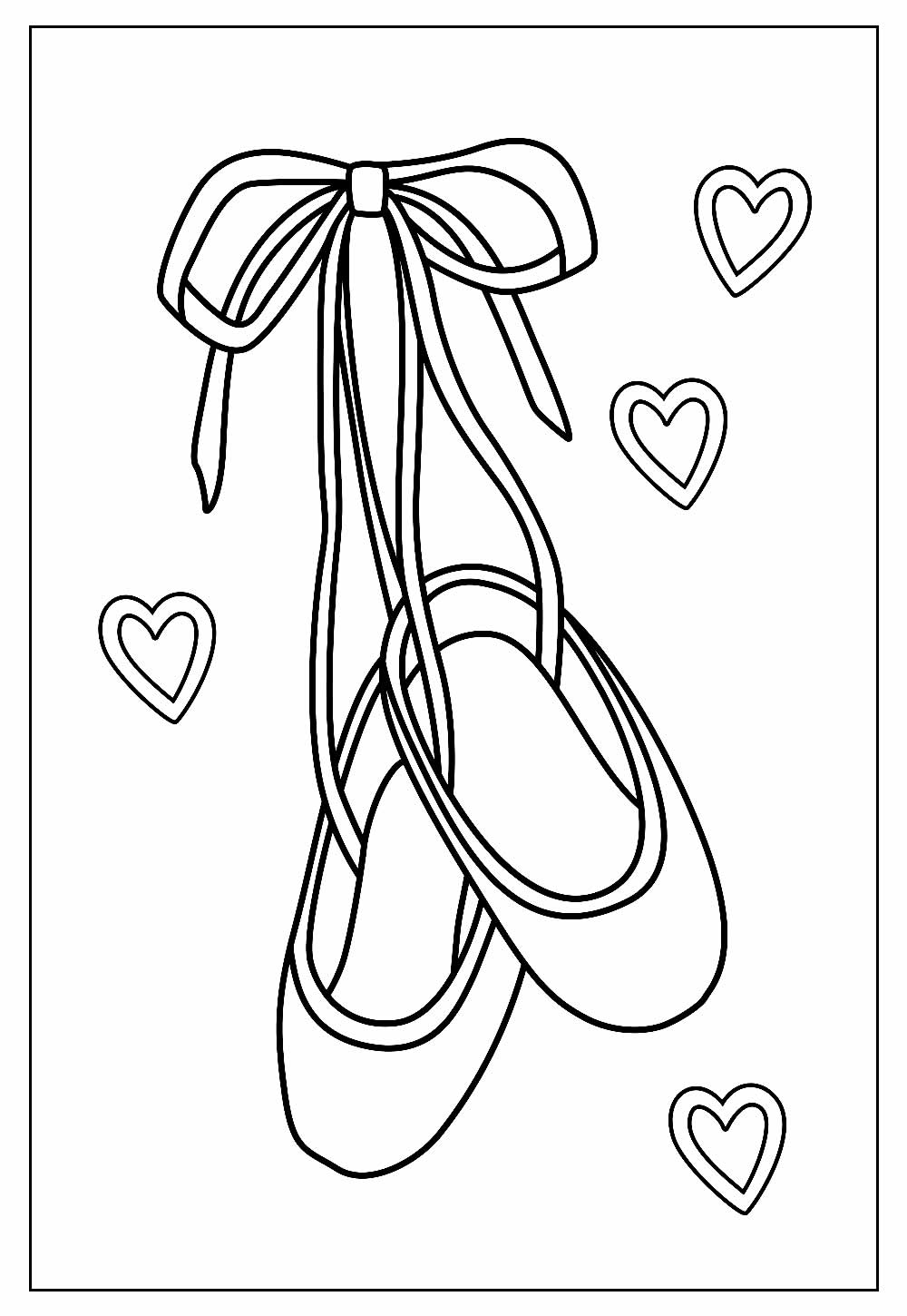 Desenho de Sapatilha de Bailarina Download Pdf para Colorir