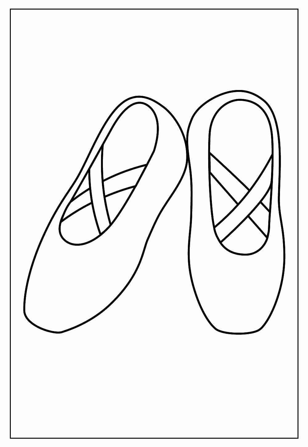 Desenho de Sapatilha de Bailarina Grátis para Colorir