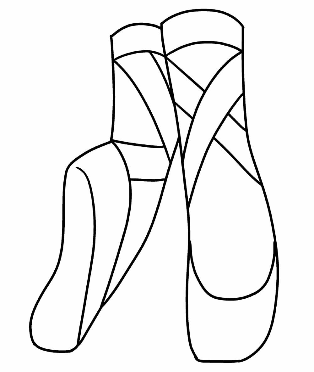 Desenho de Sapatilha de Bailarina para Colorir Download Pdf