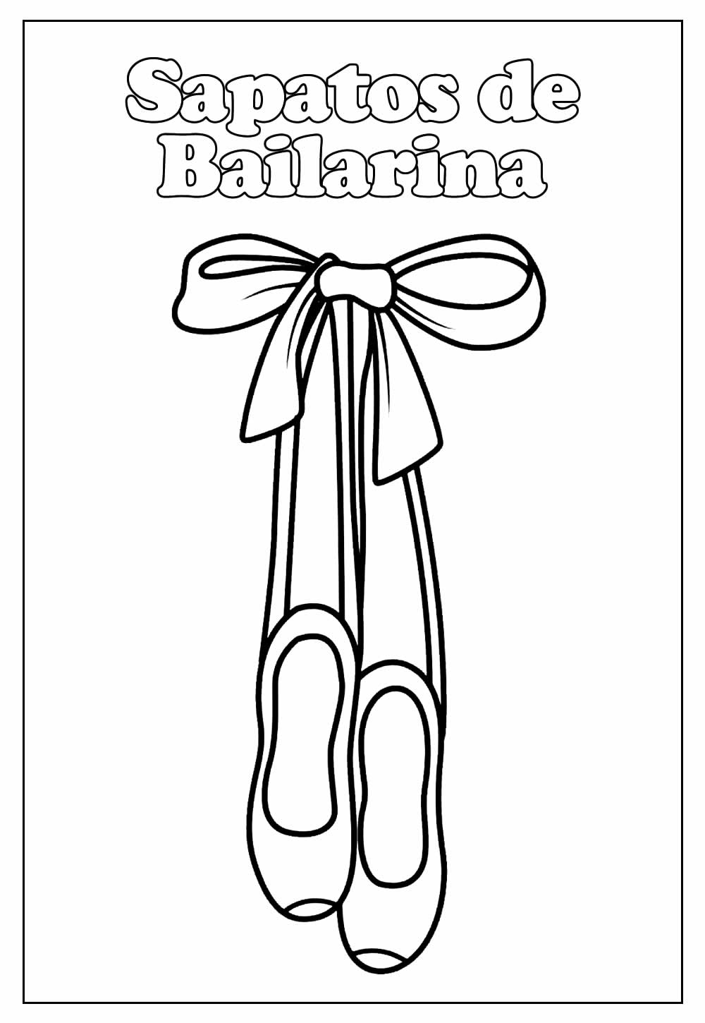 Desenho de Sapatilha de Bailarina para Colorir Download