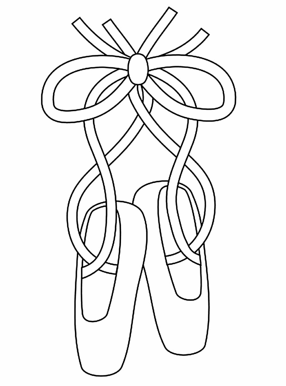 Desenho de Sapatilha de Bailarina para Colorir Grátis Download