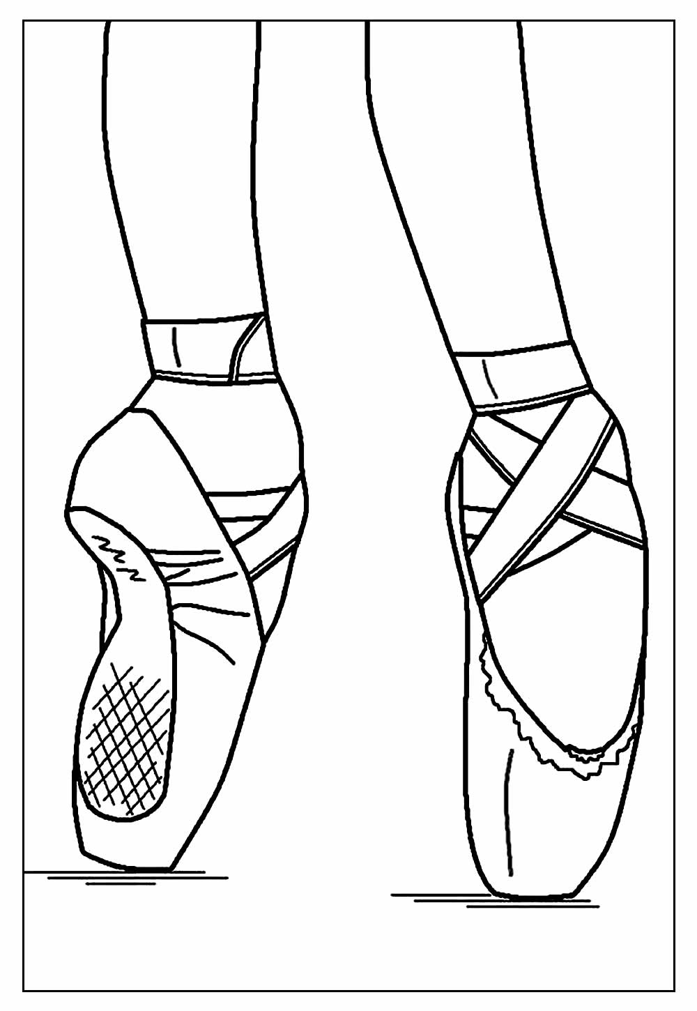 Desenho de Sapatilha de Bailarina para Pintar Pdf Grátis