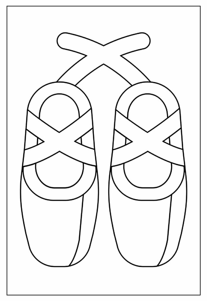 Desenho de Sapatilha de Bailarina Pdf para Imprimir e Colorir