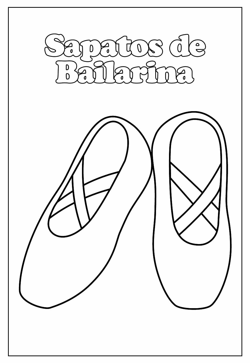 Desenho de Sapatos de Bailarina Download para Colorir
