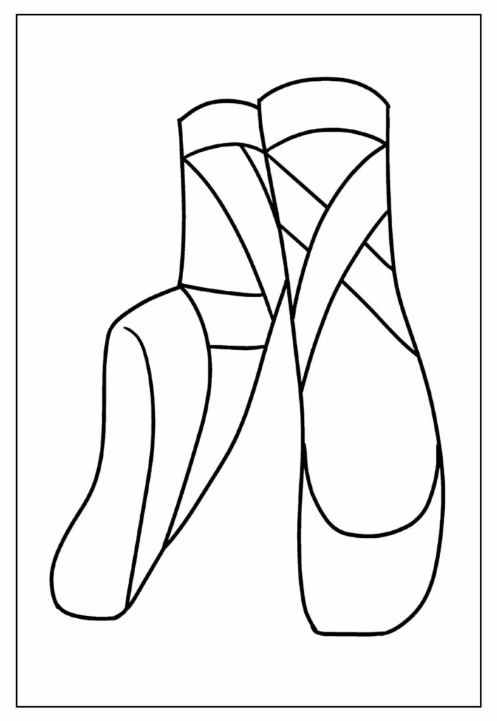 Desenho de Sapatos de Bailarina Grátis Download para Colorir