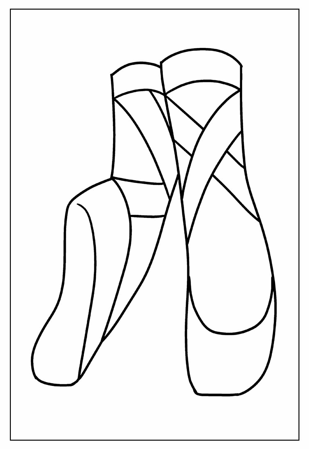 Desenho de Sapatos de Bailarina Grátis Download para Colorir