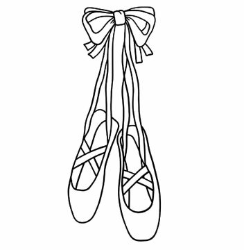 Desenho de Sapatos de Bailarina Imprimível Pdf para Colorir