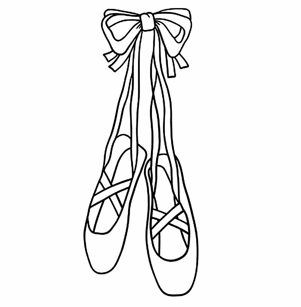 Desenho de Sapatos de Bailarina Imprimivel Pdf para Colorir