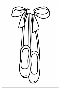 Desenho de Sapatos de Bailarina para Colorir Pdf grátis